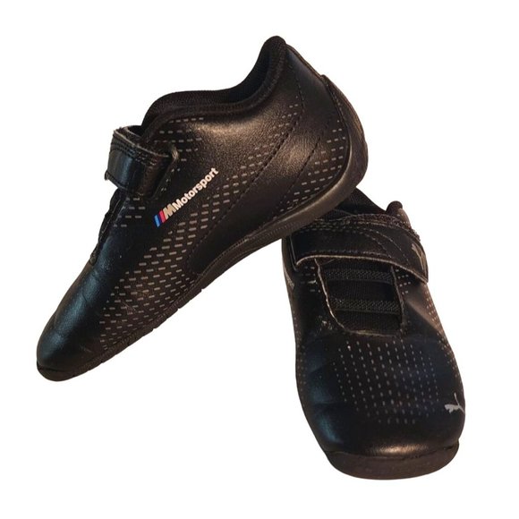 Puma Boys 9c Moto Sport BMW Black Leather Adjustable SfPf Home *Q4 - Picture 10 of 10